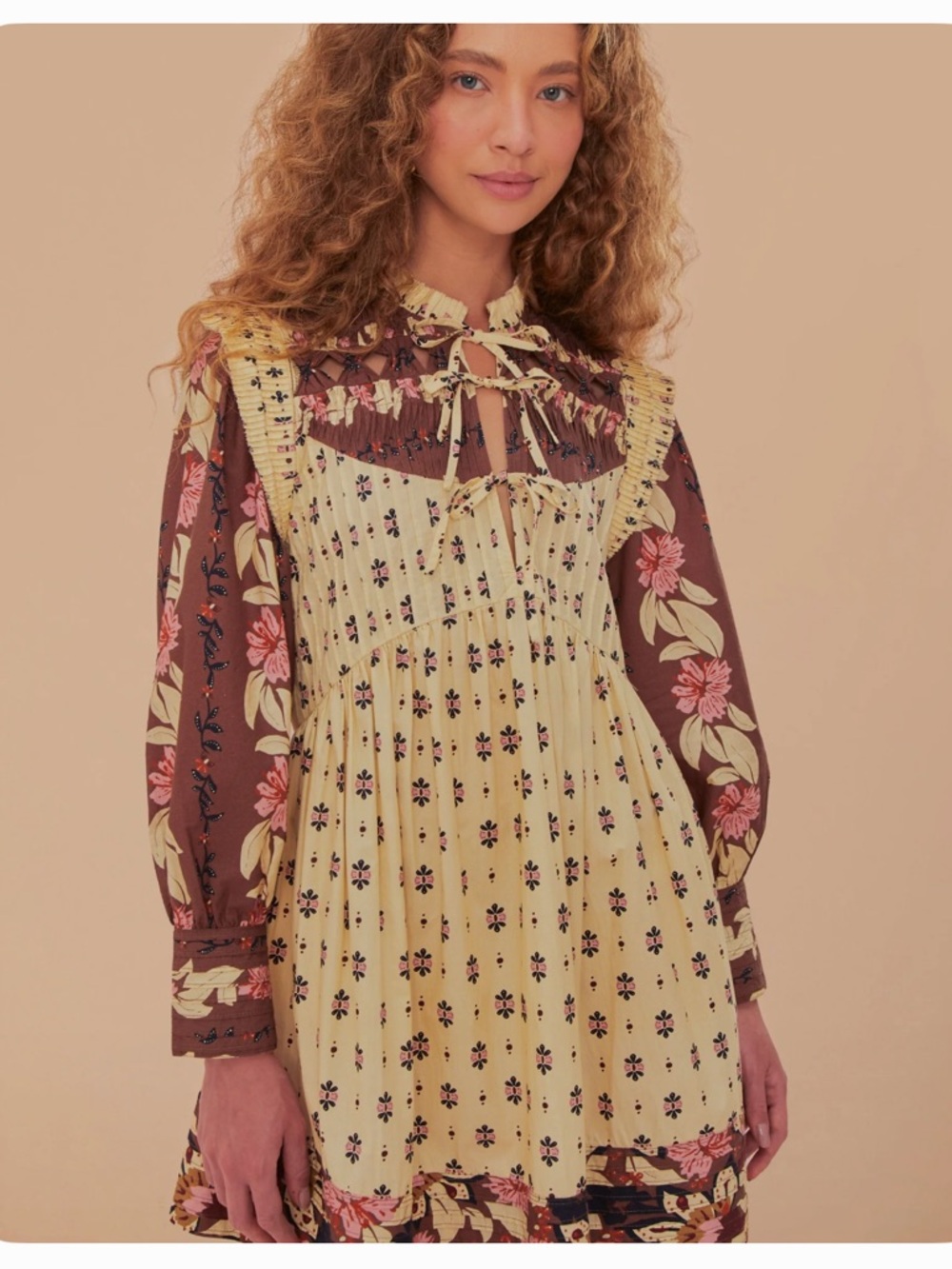 Farm Rio Floral Cream Dress
